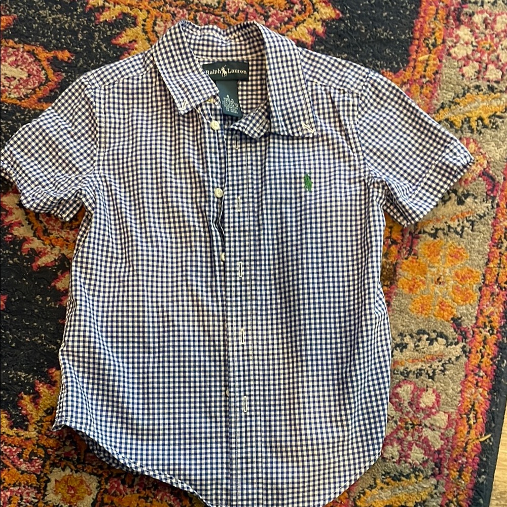 Ralph Lauren Blue and White Checkered Shirt
